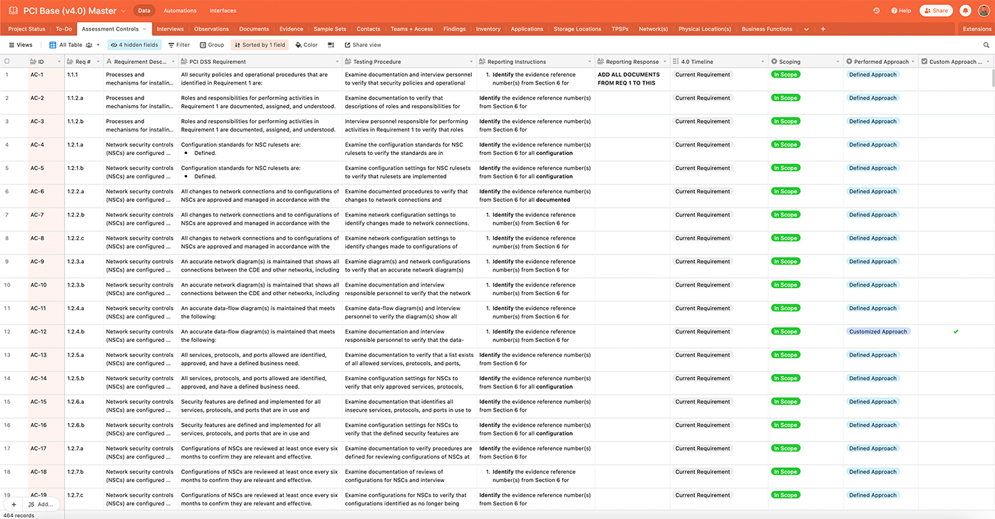 Screenshot of Maven PCI's PCI Workbook Product